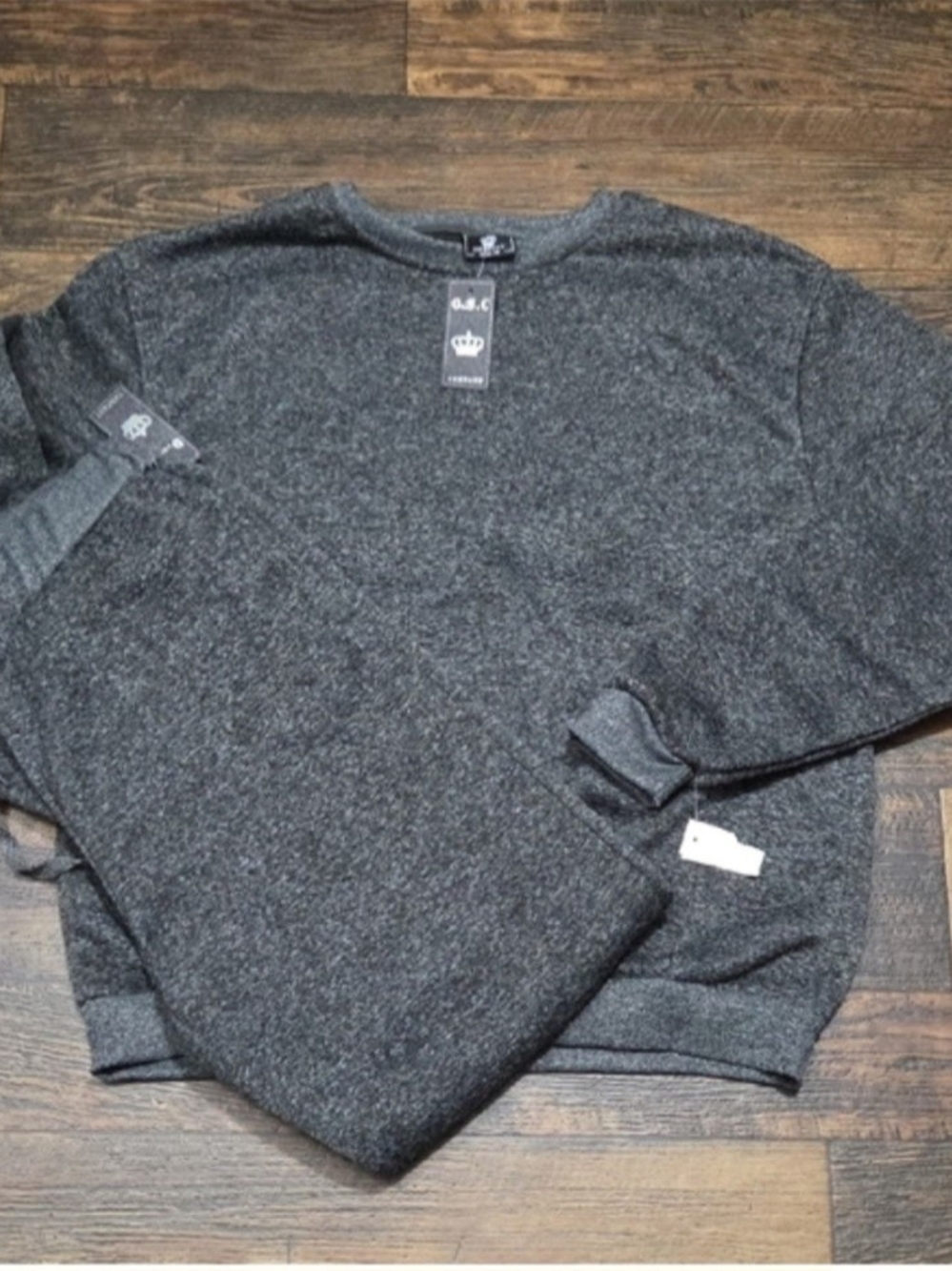 Crewneck Sweater & Joggers Set in Charcoal Gray - Essentials